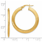 Leslie's 14K Brushed Hinged Hoop Earrings - Image 3