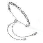 14K White Gold Polished Fancy Link Adj. Bracelet - Image 2