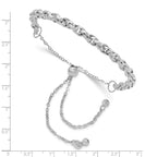 14K White Gold Polished Fancy Link Adj. Bracelet - Image 3