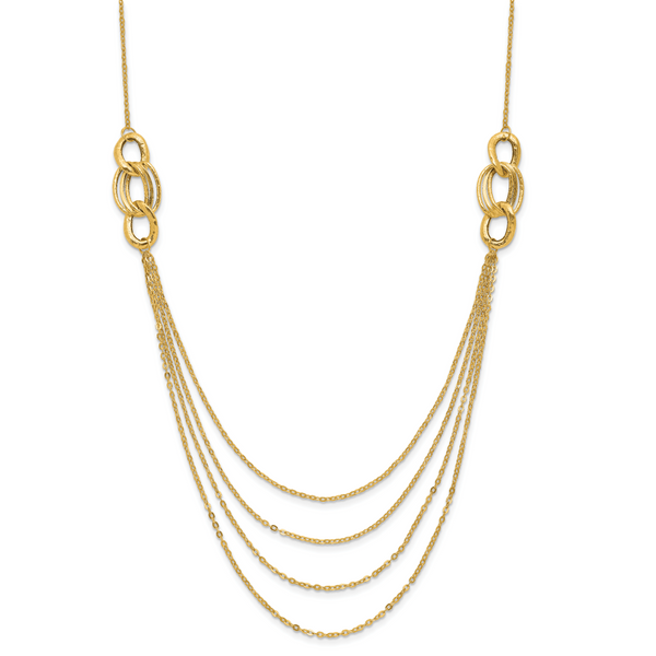 14K Four Layer Rope Chain Necklace - Image 3