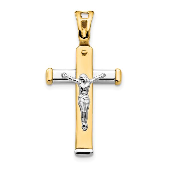 Leslie's 14K Two-tone Polished Crucifix Pendant