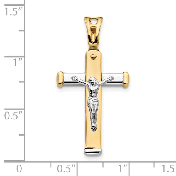 Leslie's 14K Two-tone Polished Crucifix Pendant - Image 4