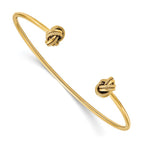Leslie's 14K Polished and Textured Love Knot Flexible Cuff Bangle