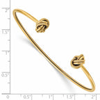 Leslie's 14K Polished and Textured Love Knot Flexible Cuff Bangle - Image 3