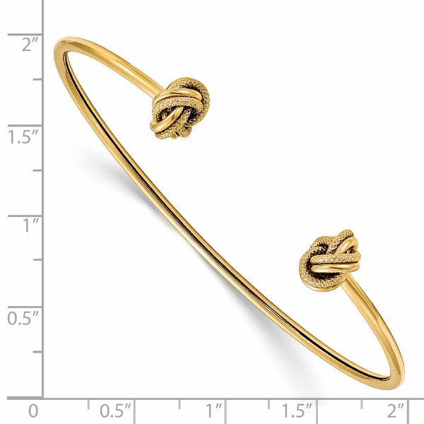 Leslie's 14K Polished and Textured Love Knot Flexible Cuff Bangle - Image 3