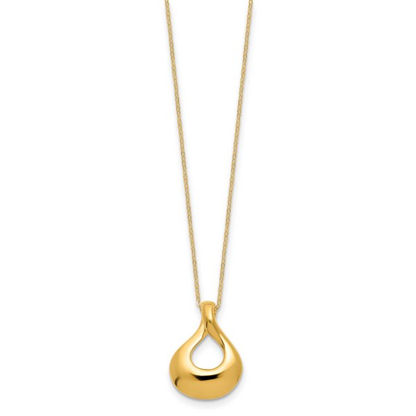 14K Polished Tear Drop Necklace - Image 2