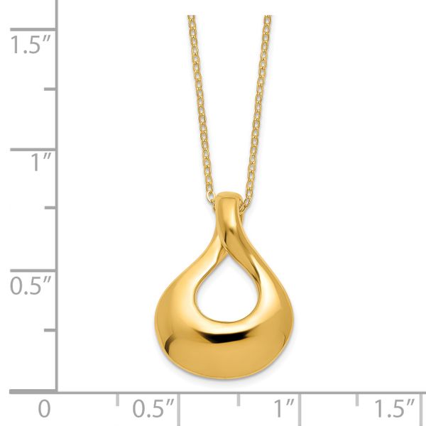 14K Polished Tear Drop Necklace - Image 3