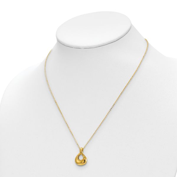 14K Polished Tear Drop Necklace - Image 4