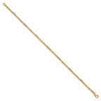 Leslie's 14K Two-tone Polished D/C Beaded Bracelet - Image 2