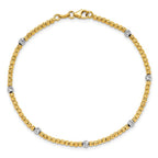 Leslie's 14K Two-tone Polished D/C Beaded Bracelet - Image 3