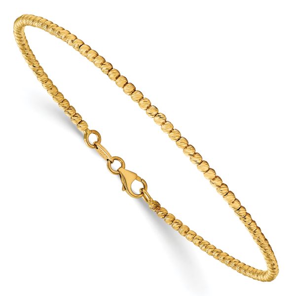 Leslie's 14K Polished D/C Beaded Bracelet