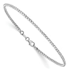 Leslie's 14K White Gold Polished D/C Beaded Bracelet