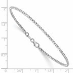 Leslie's 14K White Gold Polished D/C Beaded Bracelet - Image 2