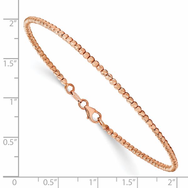 Leslie's 14K Rose Gold Polished D/C Beaded Bracelet - Image 2