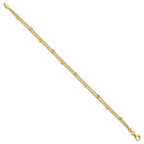 Leslie's 14K Gold Polished and Diamond-cut Beads 2 Strand Bracelet - Image 2