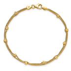 Leslie's 14K Gold Polished and Diamond-cut Beads 2 Strand Bracelet - Image 4