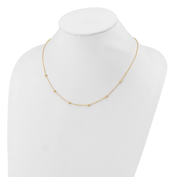 Leslie's 14K Polished D/C Beaded 17in with 2in ext. Necklace - Image 3