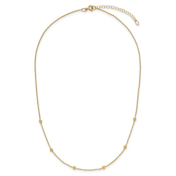 Leslie's 14K Polished D/C Beaded 17in with 2in ext. Necklace - Image 4