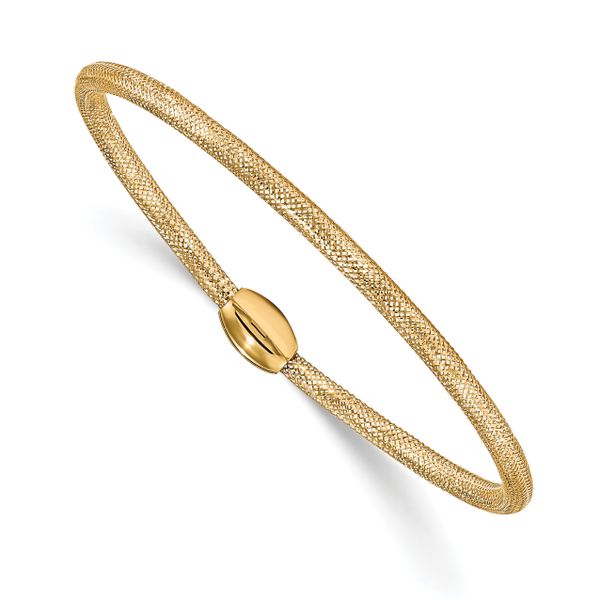 Leslie's 14K Polished Mesh Stretch Bracelet