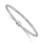 Leslie's 14K w/White RH-plating Polished Mesh Stretch Bracelet