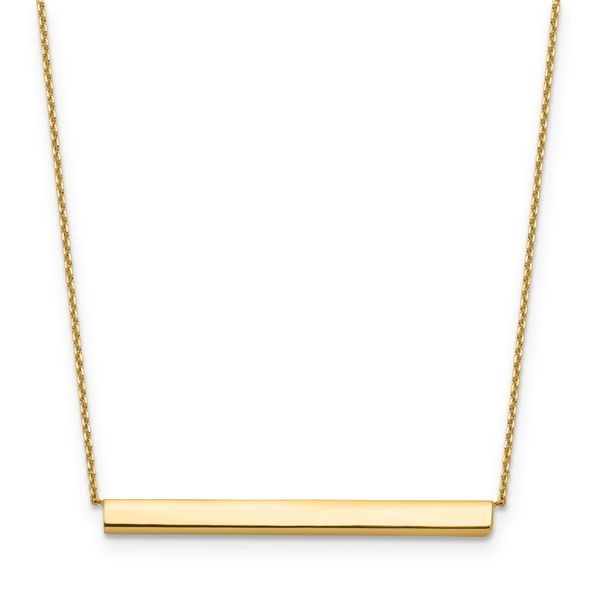 Leslie's 14K Polished with 1in ext. Bar Necklace
