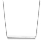 Leslie's 14K White Gold Polished with 1in ext. Bar Necklace