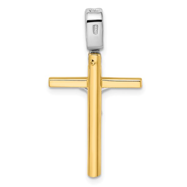 Leslie's 14K Two-tone Polished Crucifix Cross Pendant - Image 3