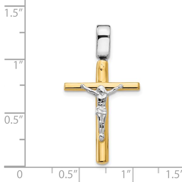 Leslie's 14K Two-tone Polished Crucifix Cross Pendant - Image 4