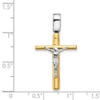Leslie's 14K Two-tone Polished Crucifix Cross Pendant - Image 4