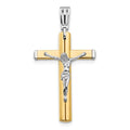 Leslie's 14K Two-tone Polished Crucifix Cross Pendant