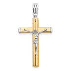 Leslie's 14K Two-tone Polished Crucifix Cross Pendant
