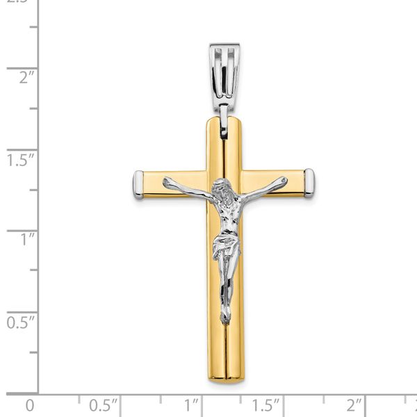 Leslie's 14K Two-tone Polished Crucifix Cross Pendant - Image 4