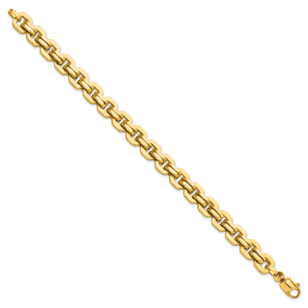14K Men's Polished Fancy Link Bracelet - Image 2