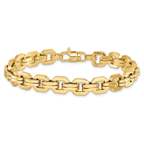 14K Men's Polished Fancy Link Bracelet - Image 3