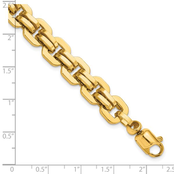 14K Men's Polished Fancy Link Bracelet - Image 4