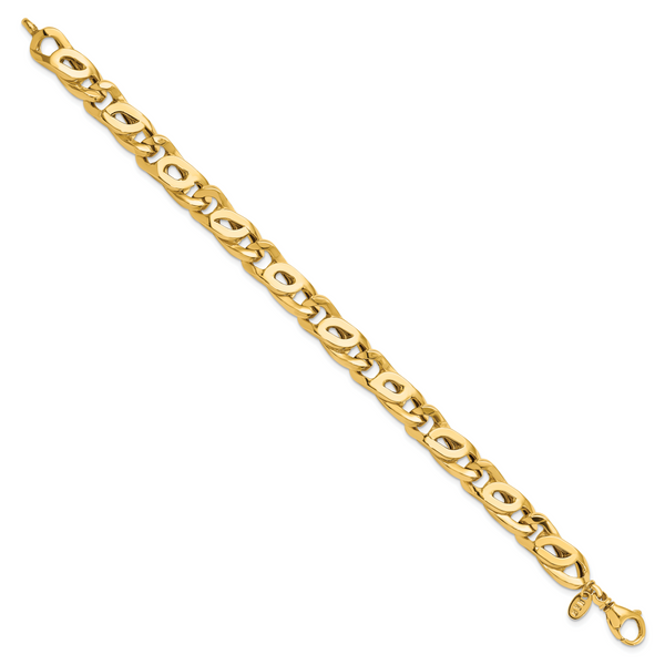 14K Men's Polished Link Bracelet - Image 2