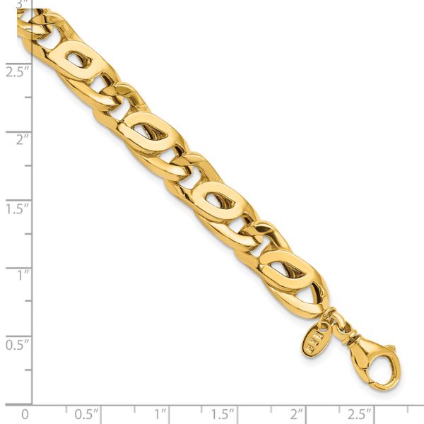 14K Men's Polished Link Bracelet - Image 4