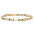 14K Two-tone Polished Fancy Link Bracelet - Image 3