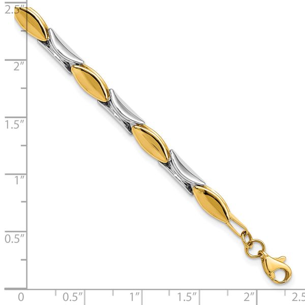 14K Two-tone Polished Fancy Link Bracelet - Image 4