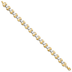 14K Two-tone Polished Fancy Link Bracelet - Image 2