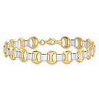 14K Two-tone Polished Fancy Link Bracelet - Image 3