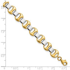 14K Two-tone Polished Fancy Link Bracelet - Image 4