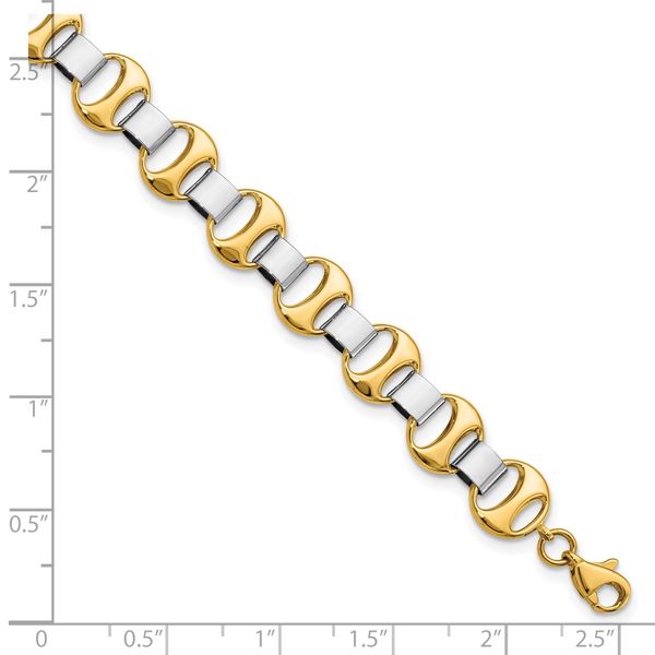 14K Two-tone Polished Fancy Link Bracelet - Image 4