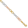 Leslie's 14K Tri-color Infinity Symbol Link Bracelet