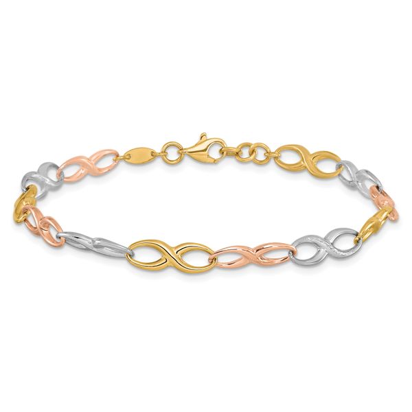 Leslie's 14K Tri-color Infinity Symbol Link Bracelet - Image 3