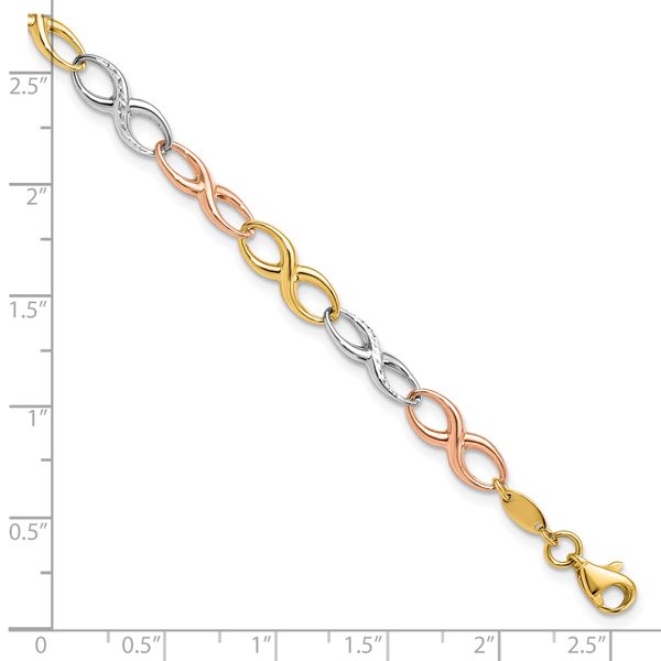 Leslie's 14K Tri-color Infinity Symbol Link Bracelet - Image 4