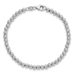 Leslie's 14K White Gold Polished and Diamond-cut Beaded Bracelet - Image 2