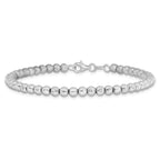 Leslie's 14K White Gold Polished and Diamond-cut Beaded Bracelet - Image 3