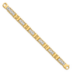 Leslie's 14K Two-tone Polished and Brushed Fancy Link Men's Bracelet - Image 2