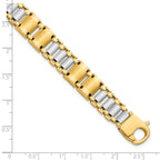Leslie's 14K Two-tone Polished and Brushed Fancy Link Men's Bracelet - Image 4